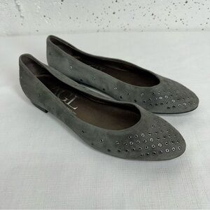 AGL Attilio Giusti Leombruni size 37.5 Gray Suede  Studded Flats